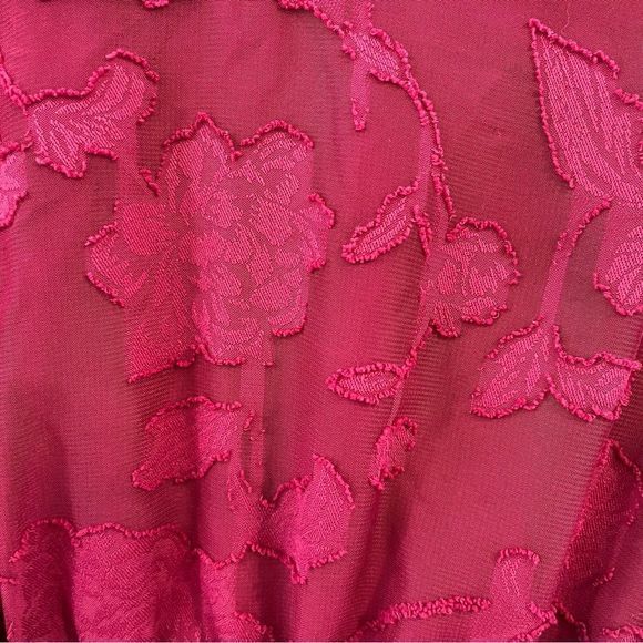 Torrid Burgundy Purple Floral Burnout Chiffon Cold Shoulder Dress 2X‎ - Picture 5 of 10